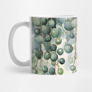 String of Pearls Succulents - Watercolor design Mug